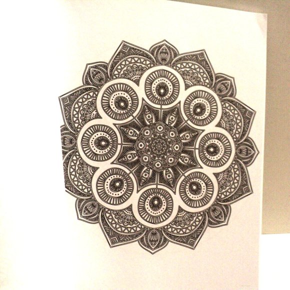 Mandalas Adult Coloring Book & 10 Colored Pencils Activity Calming Designs New - Picture 3 of 5